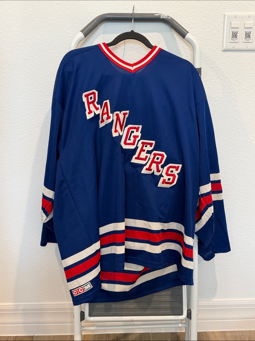 CCM Blue Rangers Hockey Jersey with Red & White Trim